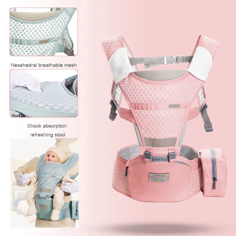 557-fen Ibelibaby Детский рюкзак для переноски мягкая удобная переноска для ребенка Warap хлопковая дышащая сумка кенгуру без запаха младенческий Хипсит - Цвет: 557-fen