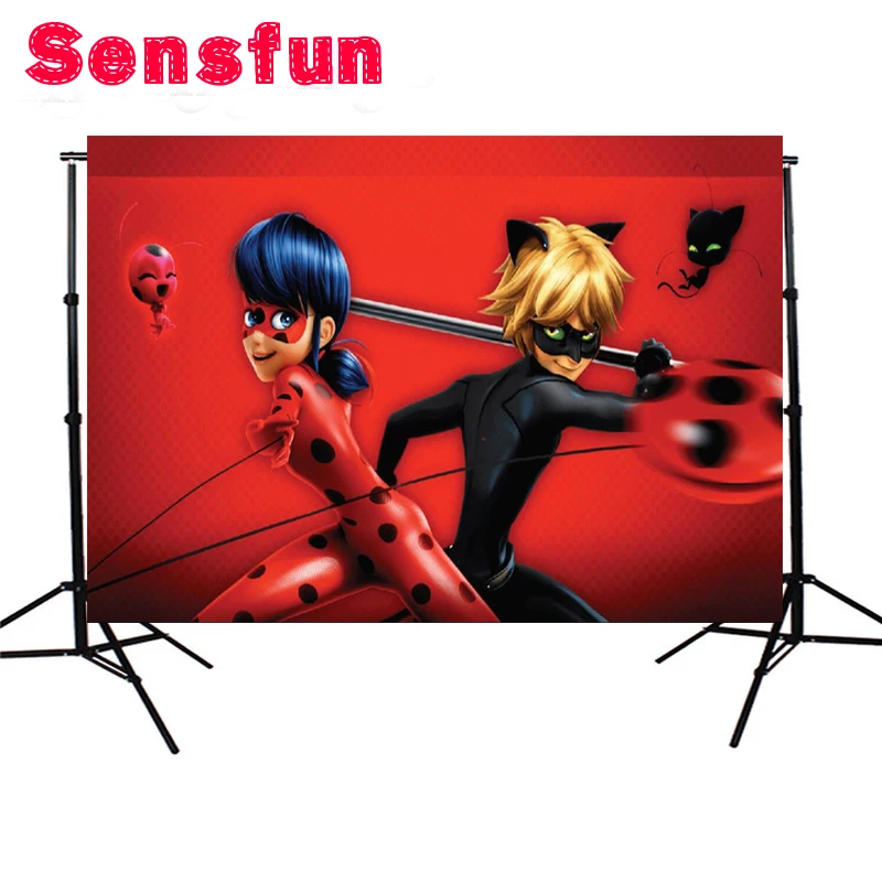 Sensfun Божья коровка тема фото фоны мультфильм полиэстер ткань фотографии фоны для фотостудии 7x5ft