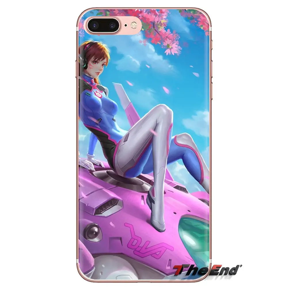 artwork Beanie bubblegum D.Va For Samsung Galaxy S3 S4 S5 Mini S6 S7 Edge S8 S9 S10 Plus Note 3 4 5 8 9 Transparent TPU Bag Case |