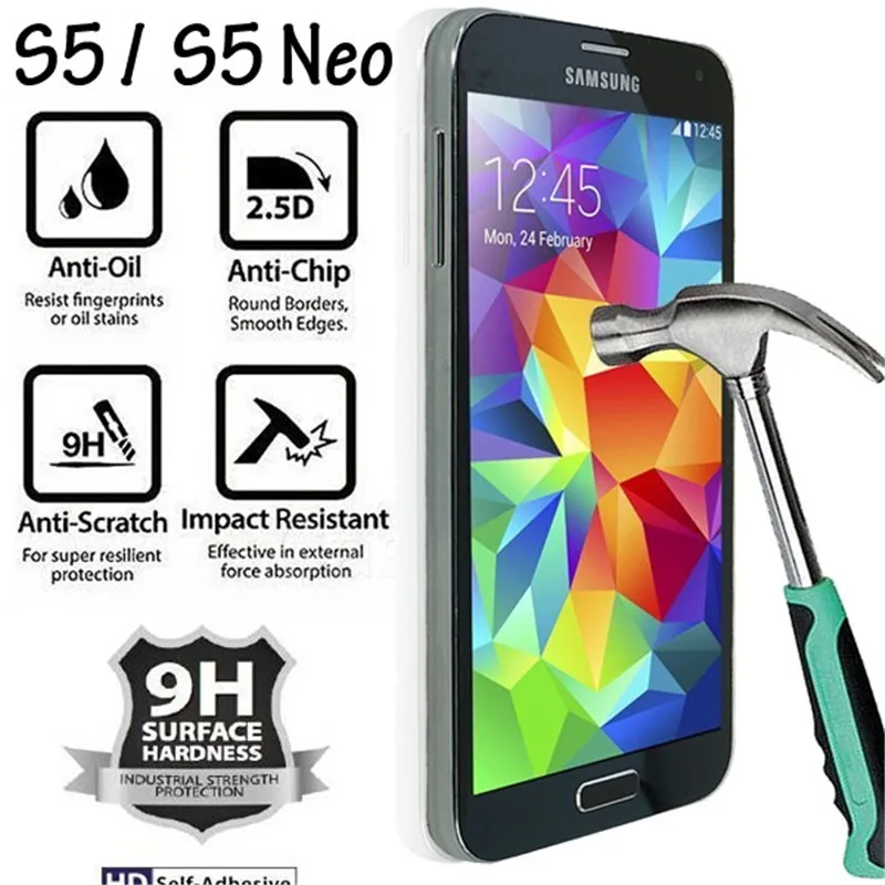 SM G900H G900FD G900F Защитное стекло для Samsung S5/S5 Neo Закаленное пленка Galaxy S5 защита экрана