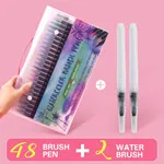 48 Colors 24/48 цветов, акварельная кисть, ручка, мягкий тонкий кончик, маркеры, ручки, кисть для рисования эскизов, манга, комический почерк - Цвет: 48 Colors