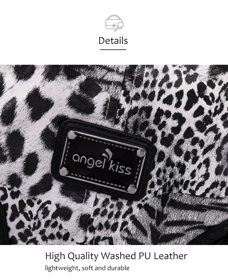 Роскошные женские AngelKiss искусственная кожа под леопарда сумка-мешок дизайн женская большая сумка на плечо дамская сумочка-мессенджер для шопинга сумочка