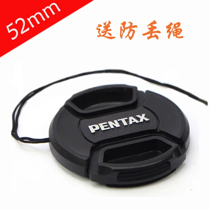 

52mm Snap-on Pinch Lens Cap for Pentax PK K-3 K-30 K5 K5IIs K-r K-X K50 18-55mm K mount DA AF manual camera lens