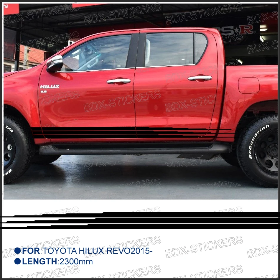 Автомобильные наклейки 2 шт. hilux боковые двери полосы графические виниловые