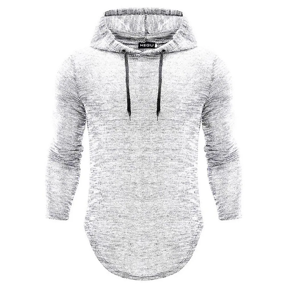 

Men Slim Fit Long Sleeve Shirts Hooded Muscle Tops Hoodie Casual XRQ88