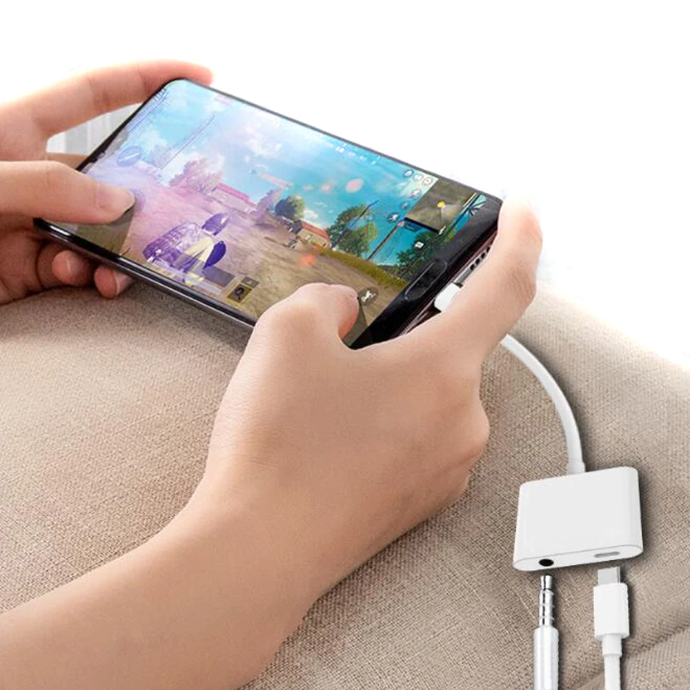 Зарядный кабель 2 в 1 с USB Type C на разъем 3 5 мм аудиокабель для наушников адаптер iPad