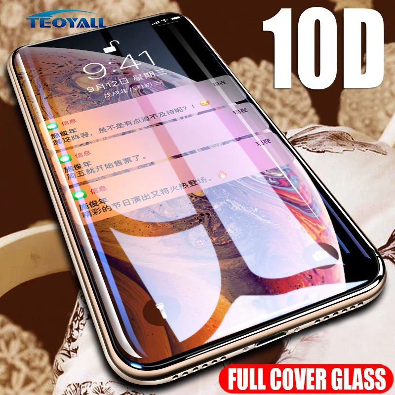 Новое 10D Защитное стекло для iPhone XR XS Max закаленное 7 10 8x6 S 6 Plus Защитная пленка