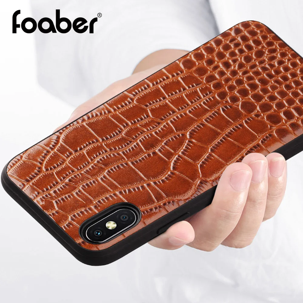 Foaber Fashion Leather Phone Case for iPhone X Xs Max Xr 7 8 Plus luxurious Back Cover |