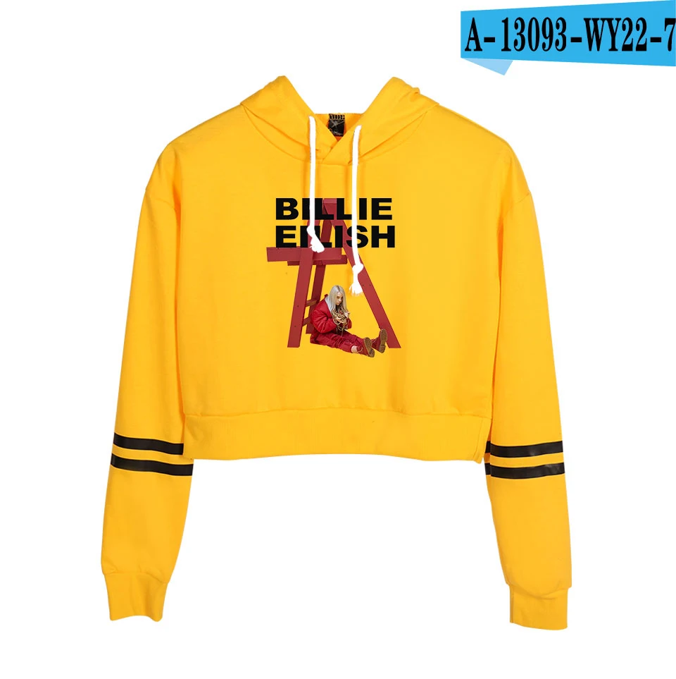 Billie Eilish, новинка, худи, Женская толстовка, одежда с капюшоном, Харадзюку, худи с принтом, уличная одежда, топ размера плюс, толстовки, повседневные - Цвет: yellow