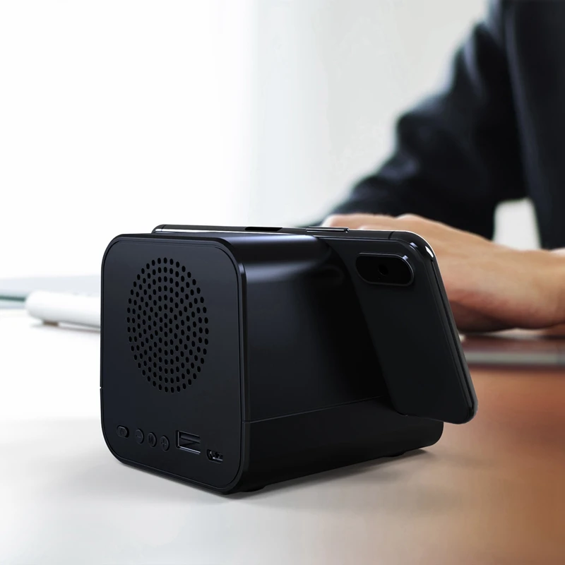 Беспроводной Bluetooth динамик Будильник Зарядка мобильного питания часы 4 в 1 с