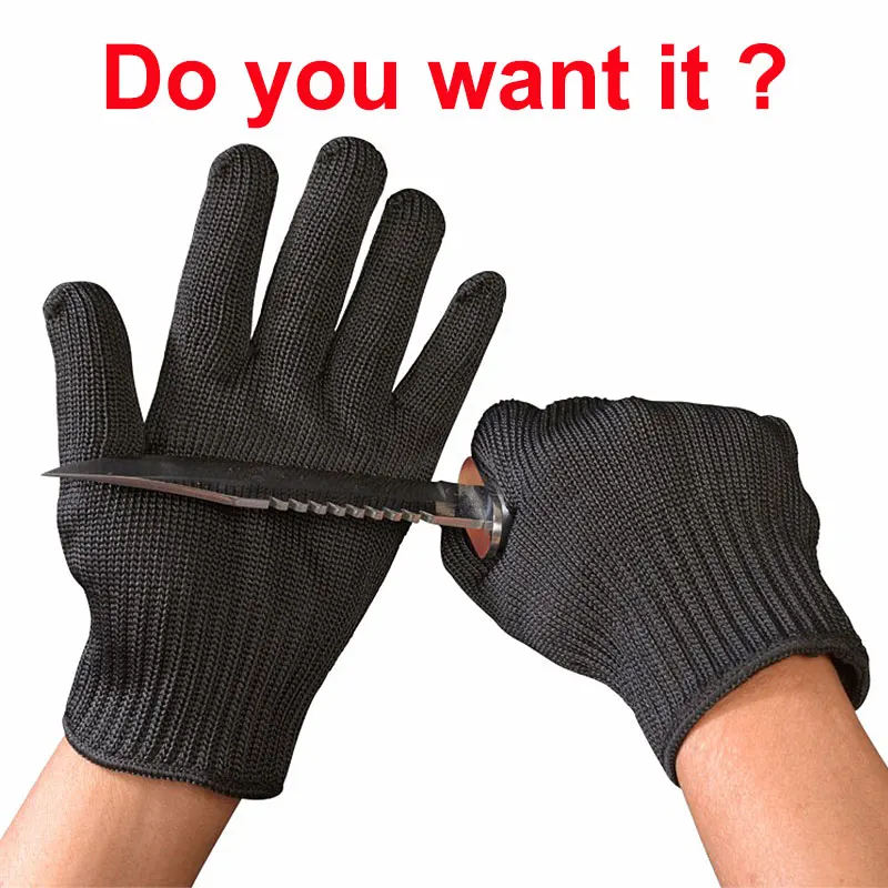 GLOVE Gant анти-coupure черные защитные рабочие перчатки защитный рукав - Цвет: GLOVE