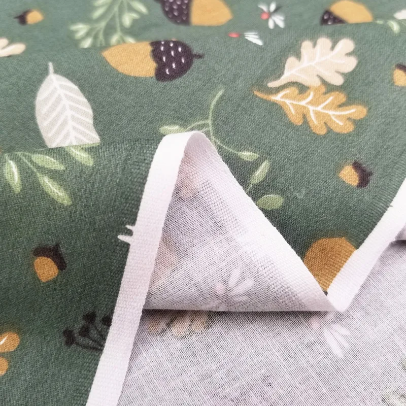 

Printed Leaf Baby Cotton Twill Fabric by half meter for DIY Sewing Bed Sheet Dress making cotton fabric