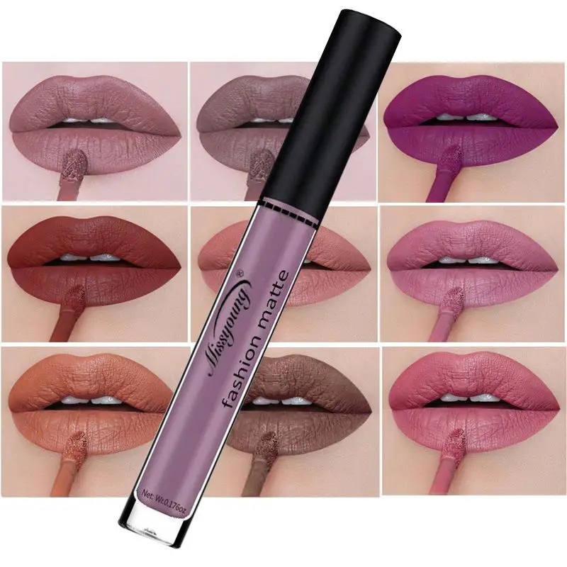 Профессиональный матовый водостойкий макияж Жидкий блеск для губной помады
