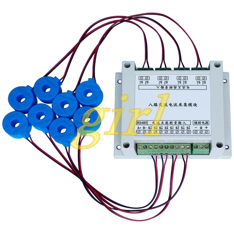Восемь переменного тока модуль сбора MODBUS-RTU протокол RS485 Измерение тока