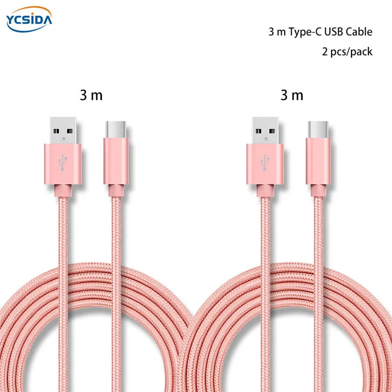 5V 2.4A USB C нейлоновый кабель для зарядного устройства Samsung S10/LG G6/Huawei mate 20/Xiaomi 8/OPPO