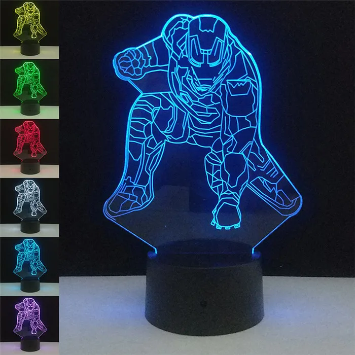 Hero светодиодный 3D ночник Звездные войны креативная настольная лампа настольная сенсорная Usb зарядка Домашнее освещение Bulbing 7 цветов Изменение Luminaria