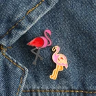 2 шт.компл. красная розовая брошь в виде фламинго, булавки для джинсовой куртки, одежды, Мультяшные броши, булавка, значки для женщин и девушек, модные украшения