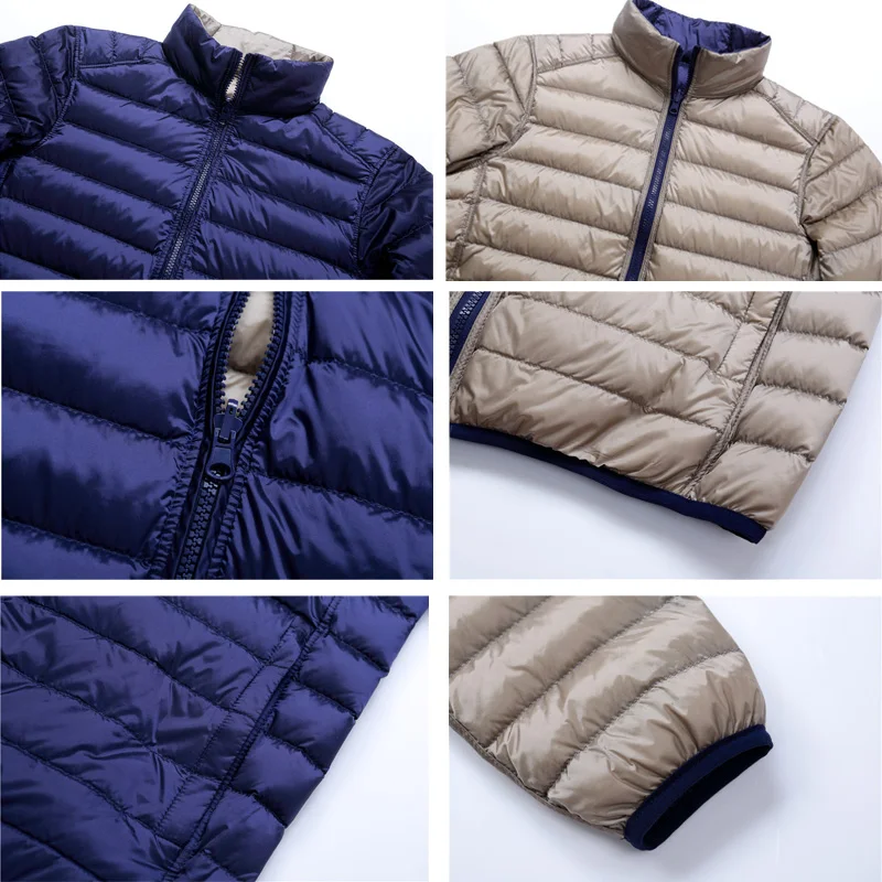 NewBang Plus 4XL пуховик мужской ультра легкий пуховик Осенняя Двусторонняя пуховая Двусторонняя парка с сумкой для переноски