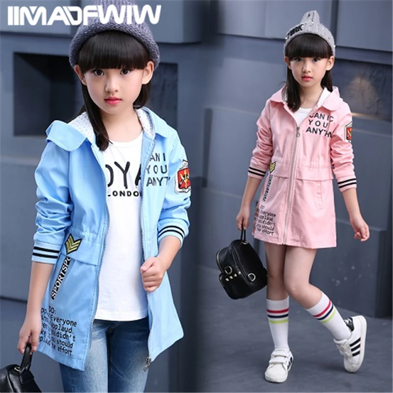 Демисезонная куртка из полиэстера для девочек новинка 2021 модная ветровка в