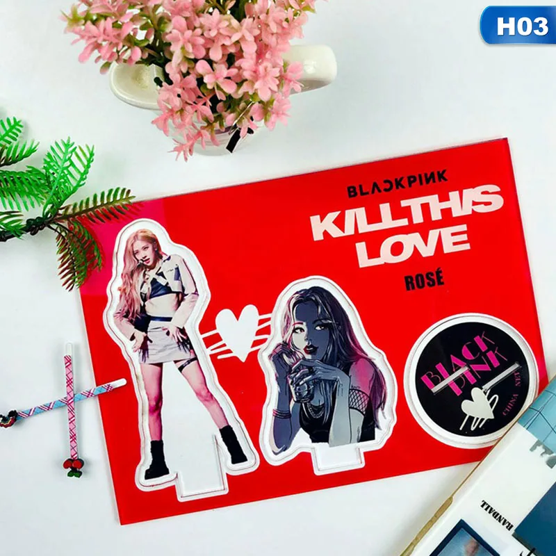 Kpop Kill This Love BLACKPINK акриловая Статуэтка-подставка, стоящий стол, Декор, Канцелярский набор - Цвет: 3