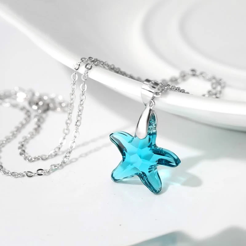 Модные Кристаллы от Swarovski морская звезда подвеска ожерелье серьги-капли для