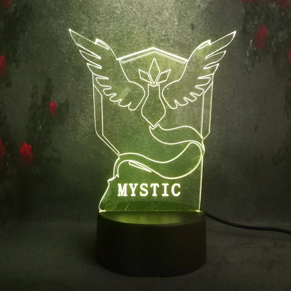 Новый Мистик мультфильм Покемон 3D LED ночные светильники Красочные Акриловые