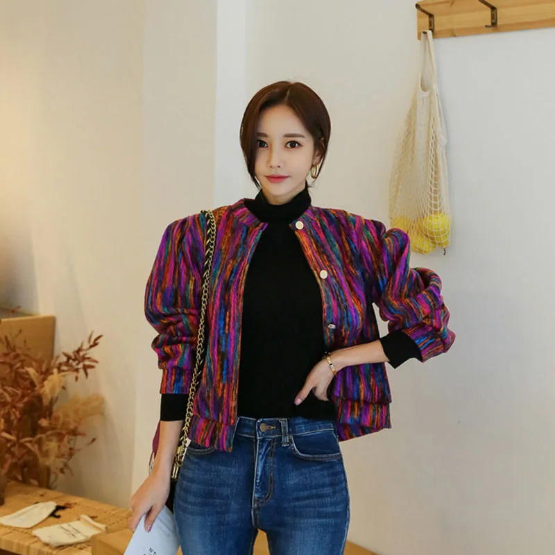 

Vintage 80s personality jacket plus size loose coat bomber jackets casual streetwear multicolor patchwork windbreaker clothes