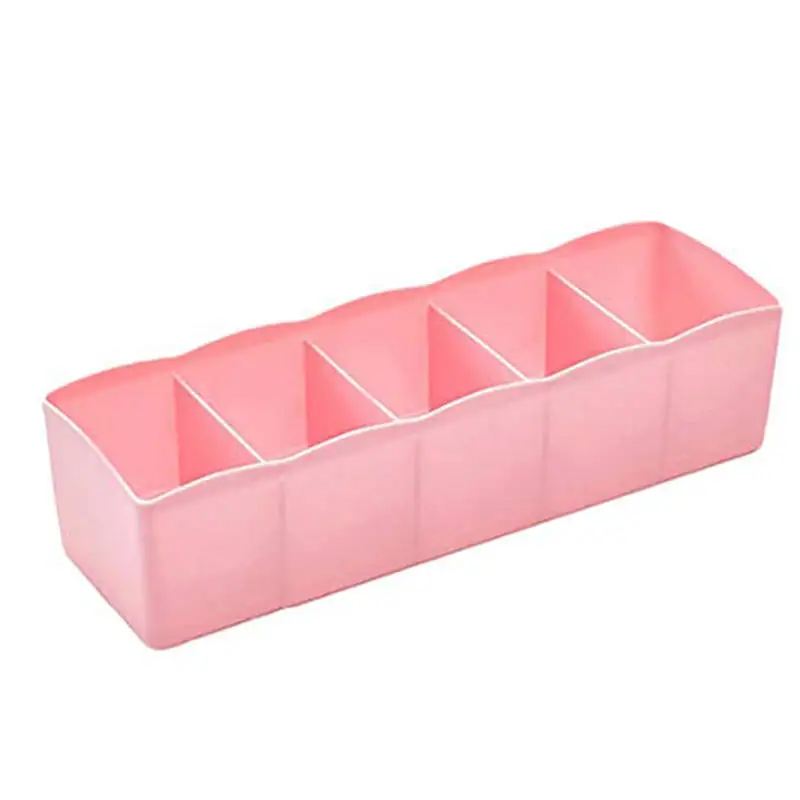 Plastic Multifunction 5 Grids Underwear Socks Bra Ties Organizer Desktop Drawer Clothing Storage Box Cabinet | Дом и сад