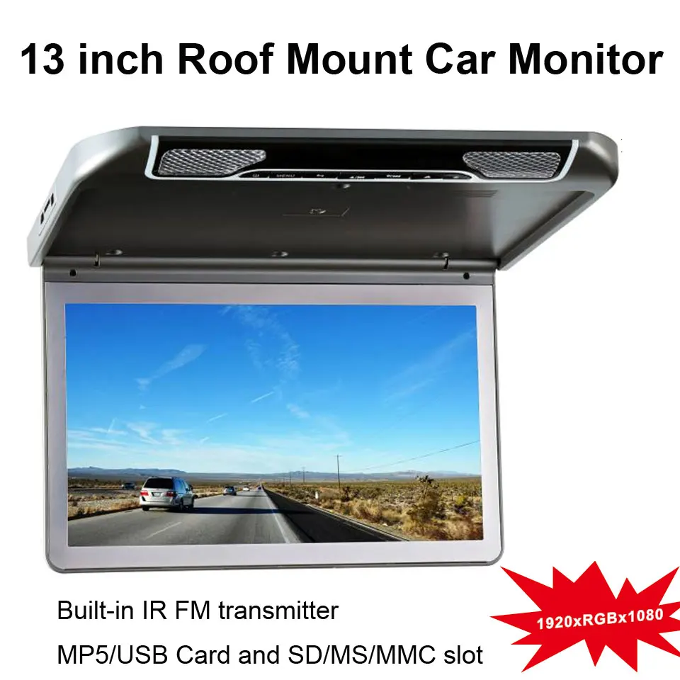 13 дюймовый автомобильный монитор с креплением на крышу со встроенным ИК и FM