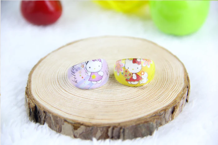 Модные и недорогие ювелирные изделия 50 шт. милые Мультяшные Детские Кольца Hello Kitty