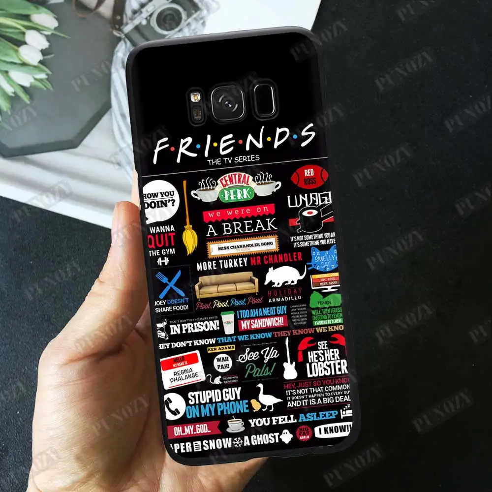 PUNQZY Friends ТВ шоу центральный PERK чехол для телефона для S10 S8 S9 Plus A50 A70 A30 S10E S7 супер кавычки Мягкий ТПУ Черный силиконовый чехол - Цвет: tpu A345