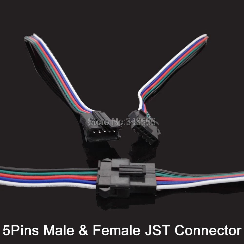 

10 пар 5-контактных 5-контактных разъемов JST SM, штекер и гнездо, кабель для светодиодных лент 5050 SMD RGBW или RGBWW