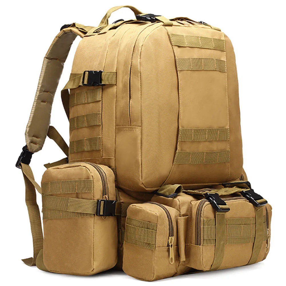 Открытый backpackOutlife 50L открытый рюкзак военный тактический рюкзак спортивная сумка водонепроницаемый походный рюкзак для путешествий - Цвет: camel