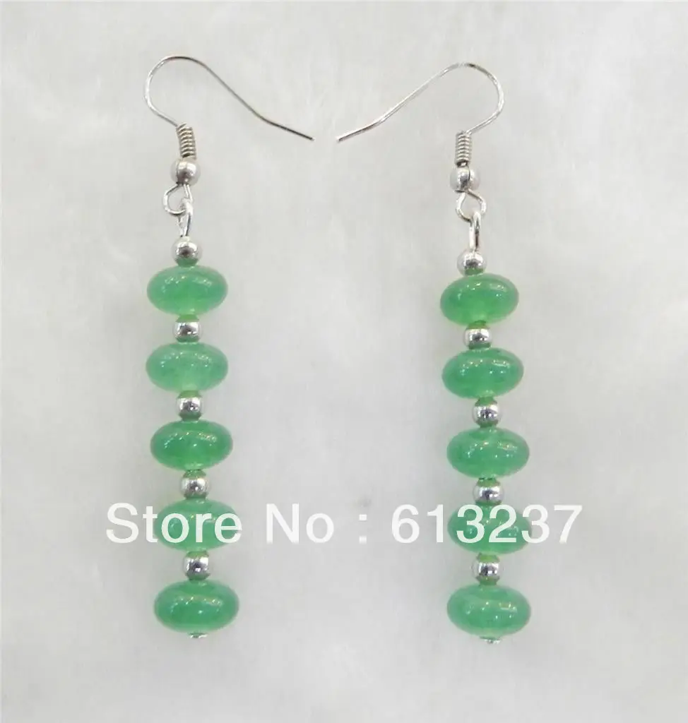 

Fashion Style 5x8mm Green Natural Stone Rondelle Abacus Beads Chain Strand Necklace Bracelets Earrings Jewelry Set 18inch GE1385