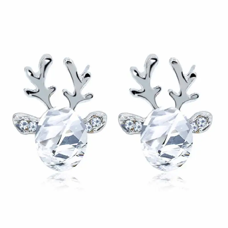 Рождество Jewelry 7 цветов животных оленей серьги гвоздики для женщин шикарные со