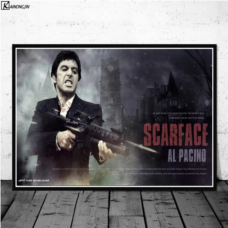 011 AL PACINO постер со шрамом, гангстер, Крестный отец, постеры и печать на холсте, настенная живопись, картина для гостиной, домашний декор - Цвет: 011