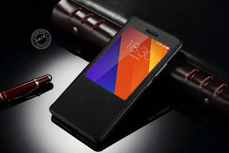 Luxury Brand Meizu pro 5 Case Original Cover Leather Flip Mobile Phone Case For Meizu pro 5 5.7" Window Smart Protective Skin