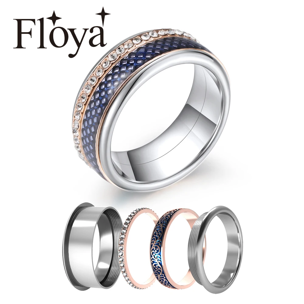 Floya циркониевые Сменные кольца женские эмалированные внутренние двусторонние из