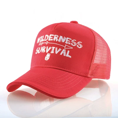 Мужские кепки Snapback летние дышащие сетчатые бейсболки женские кепка с надписью буквы хип хоп Кепка однотонный спортивная кепки - Цвет: Red