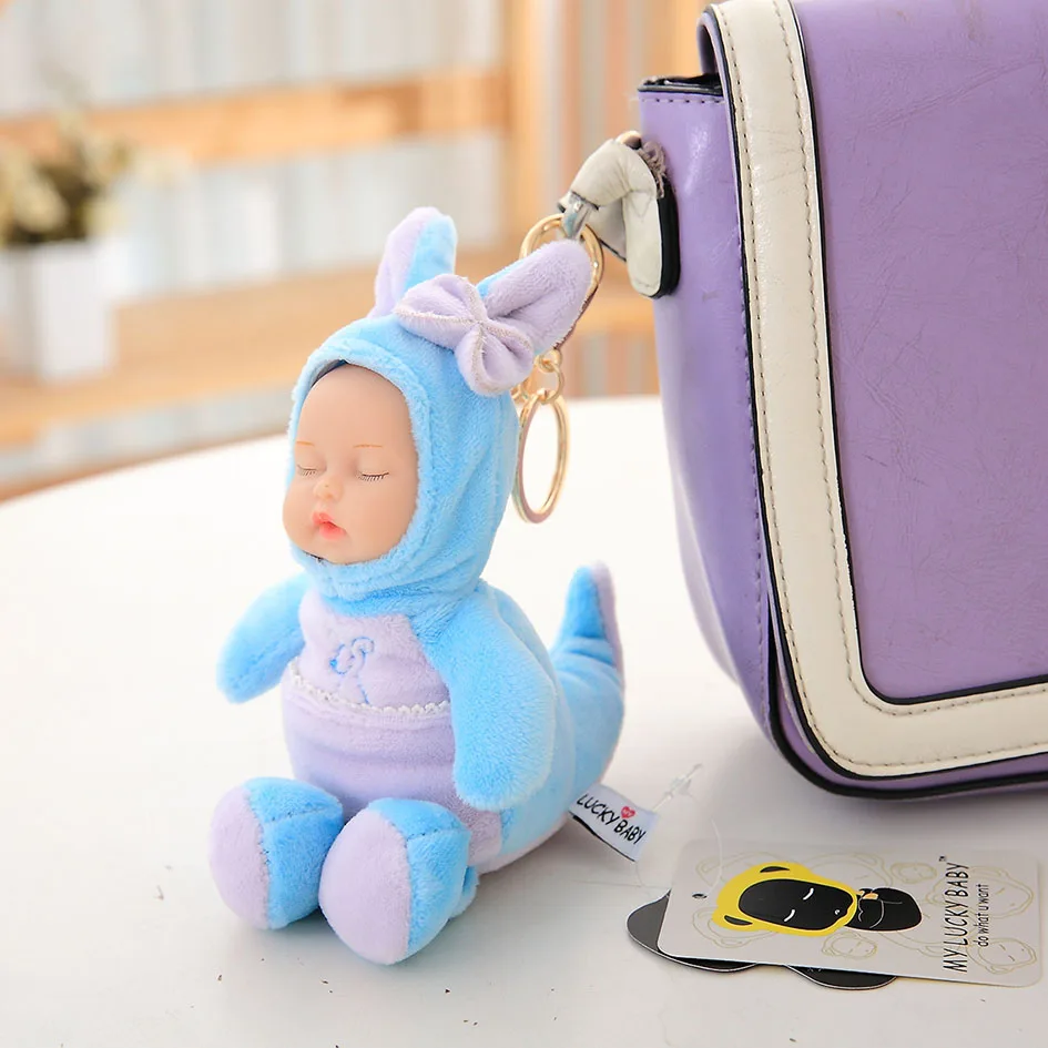 Kawaii Mini 18 см спящие куклы плюшевые игрушки Bjd bebe кенгуру кукольная цепочка