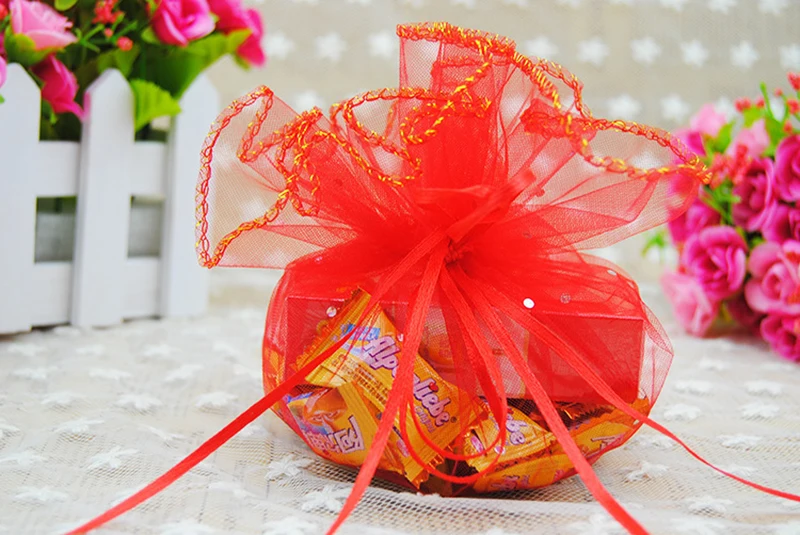 40 см 100 шт. красная Конфета под сумку в комплекте для свадьбы узор рождественские