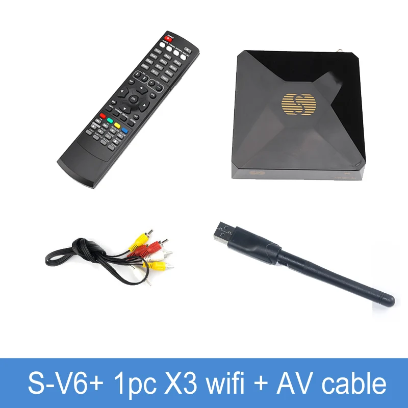 with wifi and cable S-V6 DVB-S2 цифровой спутниковый ресивер с 2 usb-портами поддержка Xtream NOVA Wheel tv Youtube USB Wifi карта sahring MGCAMD DVB S2 - Цвет: with wifi and cable