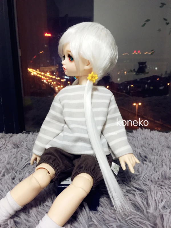 1/3 1/4 1/6 8 10 12 bylthe yosd SD AOD DOD BJD MSD пушистый парик кукла игрушка белый шерстяной парик 11 см 12 13 1416CM18cm19cm22cm23cm24cm fw036