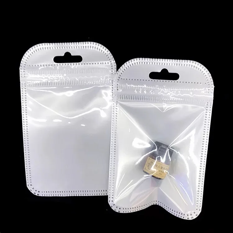 peal white 5,5x9 см/9,5x12 см самозапечатывающаяся пластиковая сумка на молнии с висячим отверстием Ziplock серьги ювелирные изделия упаковочные мешки для хранения - Цвет: peal white