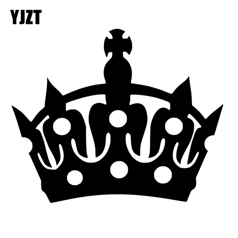 

YJZT 15CM*12.4CM Temperamental Crown Vinyl Car Sticker Decals Black/Silver C13-0009