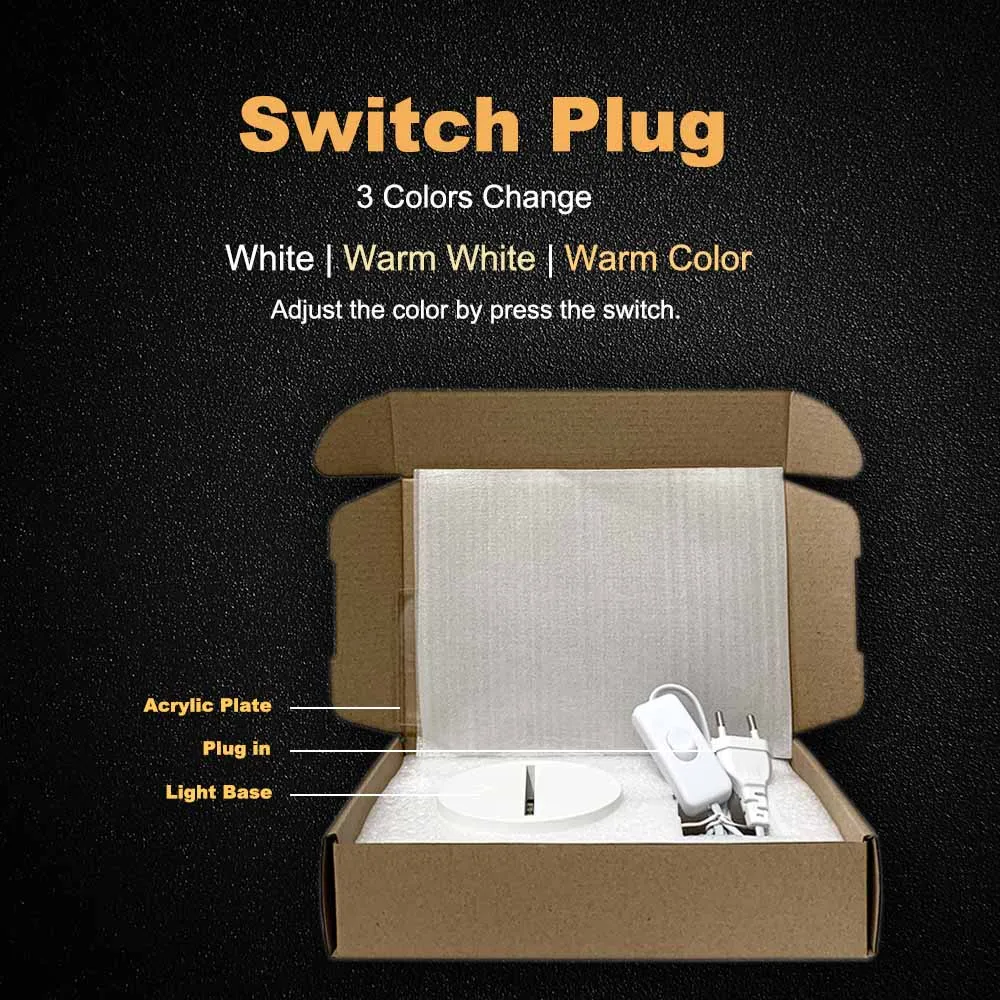 Switch Warm White Мультяшная фигурка Покемон игра Пикачу шар 3D лампа USB светодиодный ночник Иллюзия для настроения освещение домашний декор Детская Подарочная игрушка - Испускаемый цвет: Switch Warm White
