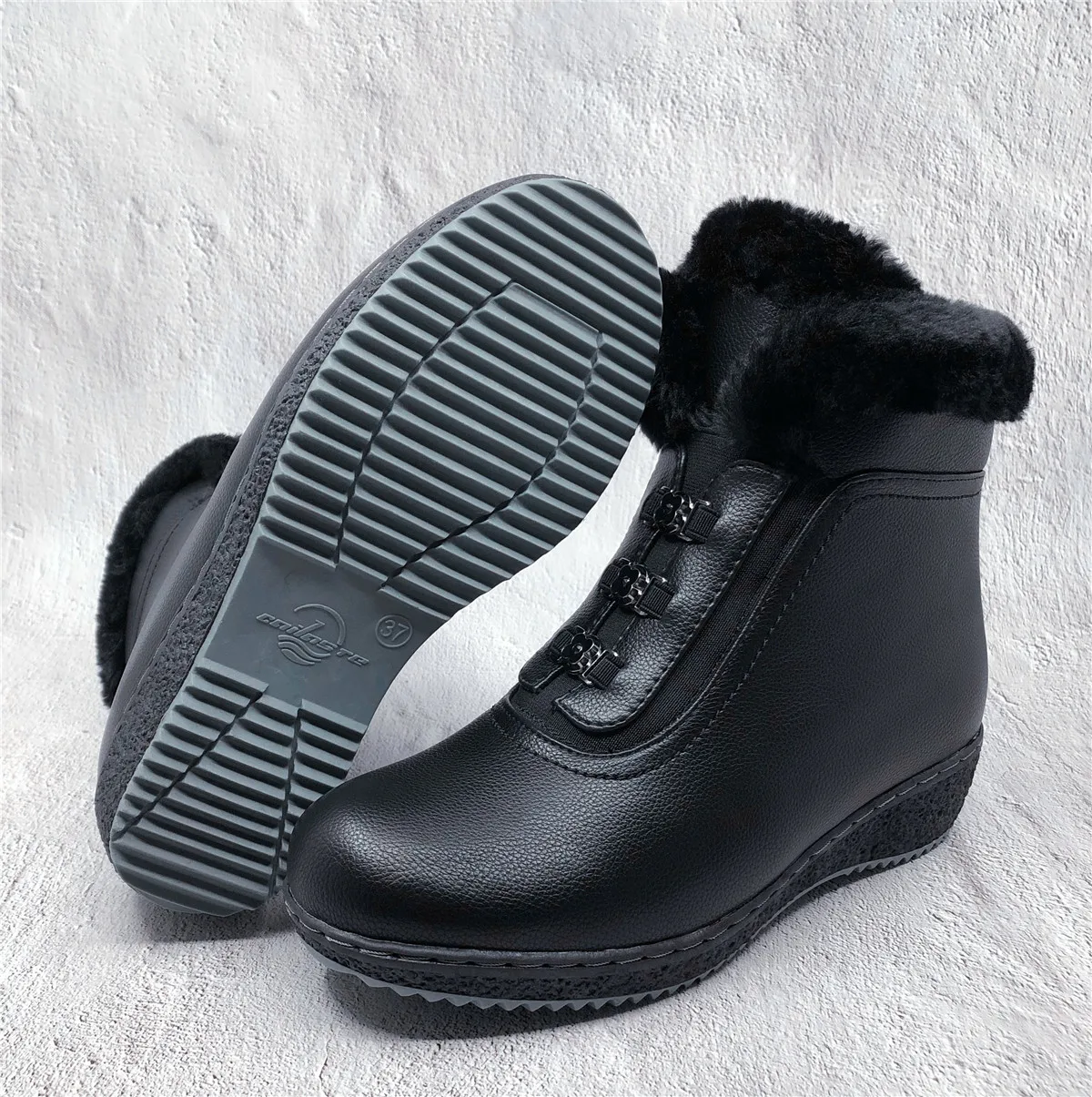 CAILASTE/женские зимние ботильоны на платформе с цветочным украшением теплая