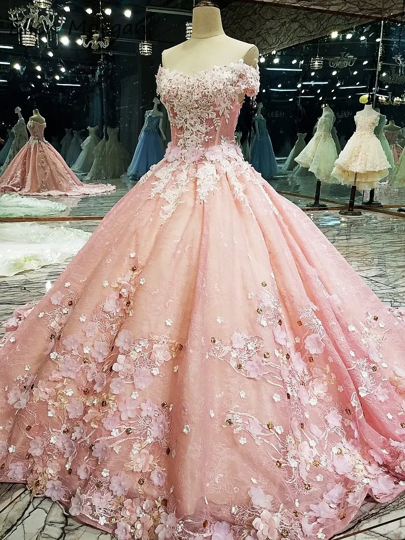 Vestidos De Novia розовые кружевные Сад Свадебные платья бальное платье сексуальное с