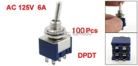 1 pack 100 pcs lot x 6mm 0 23 threaded onon lock latching two 2 position dpdt 2p2t toggle switch 6 pin 6a 1250v ac