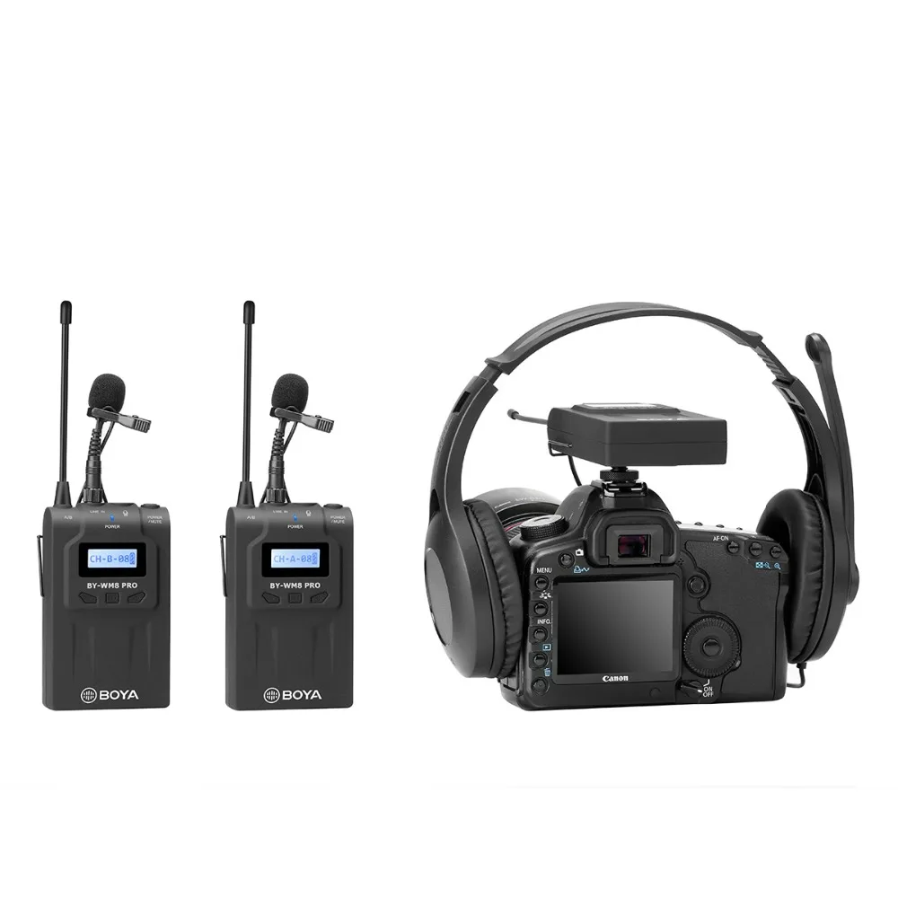 BOYA BY WM8 Pro Двухканальный UHF Беспроводной микрофон Камера видео интервью Mic 2